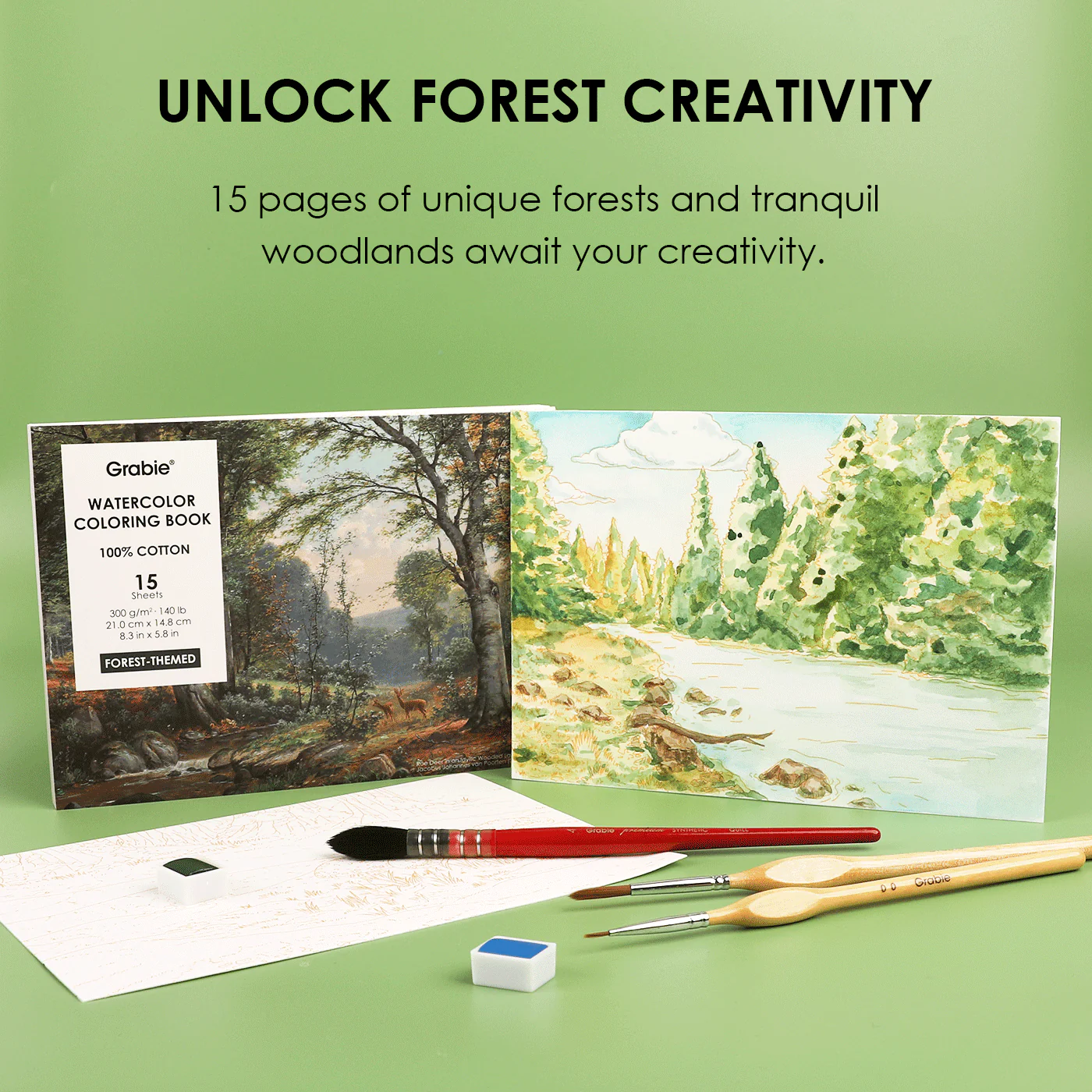 Watercolor Coloring Book: Forest - Image 3