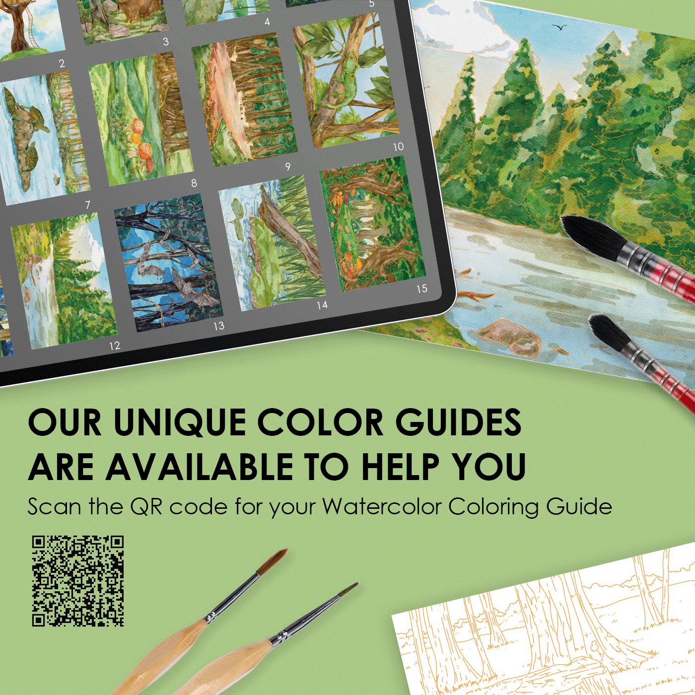 Watercolor Coloring Book: Forest - Image 4