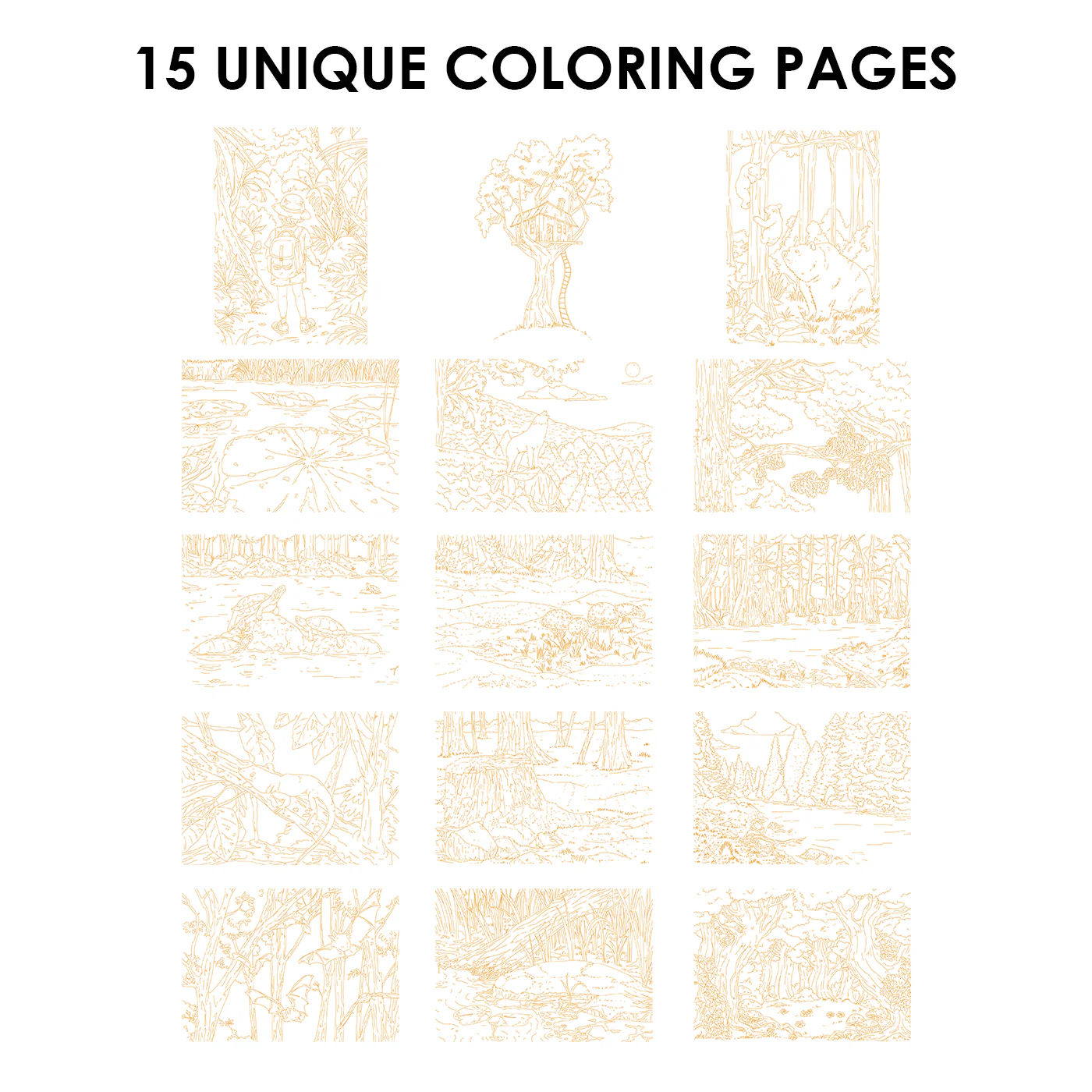 Watercolor Coloring Book: Forest - Image 7