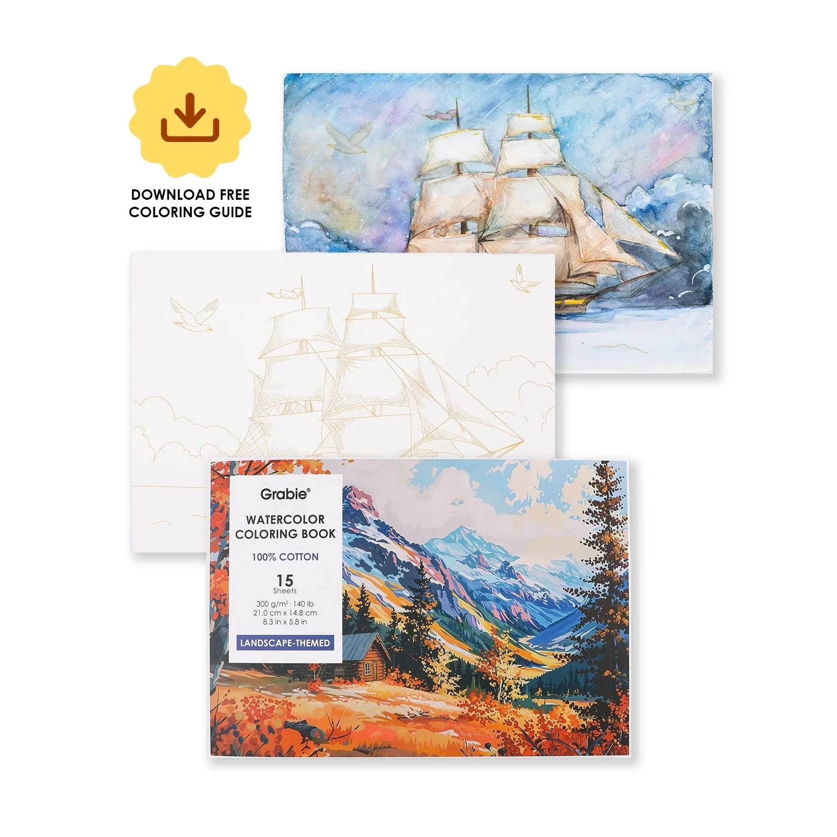 Watercolor Coloring Book: Landscape - Image 3