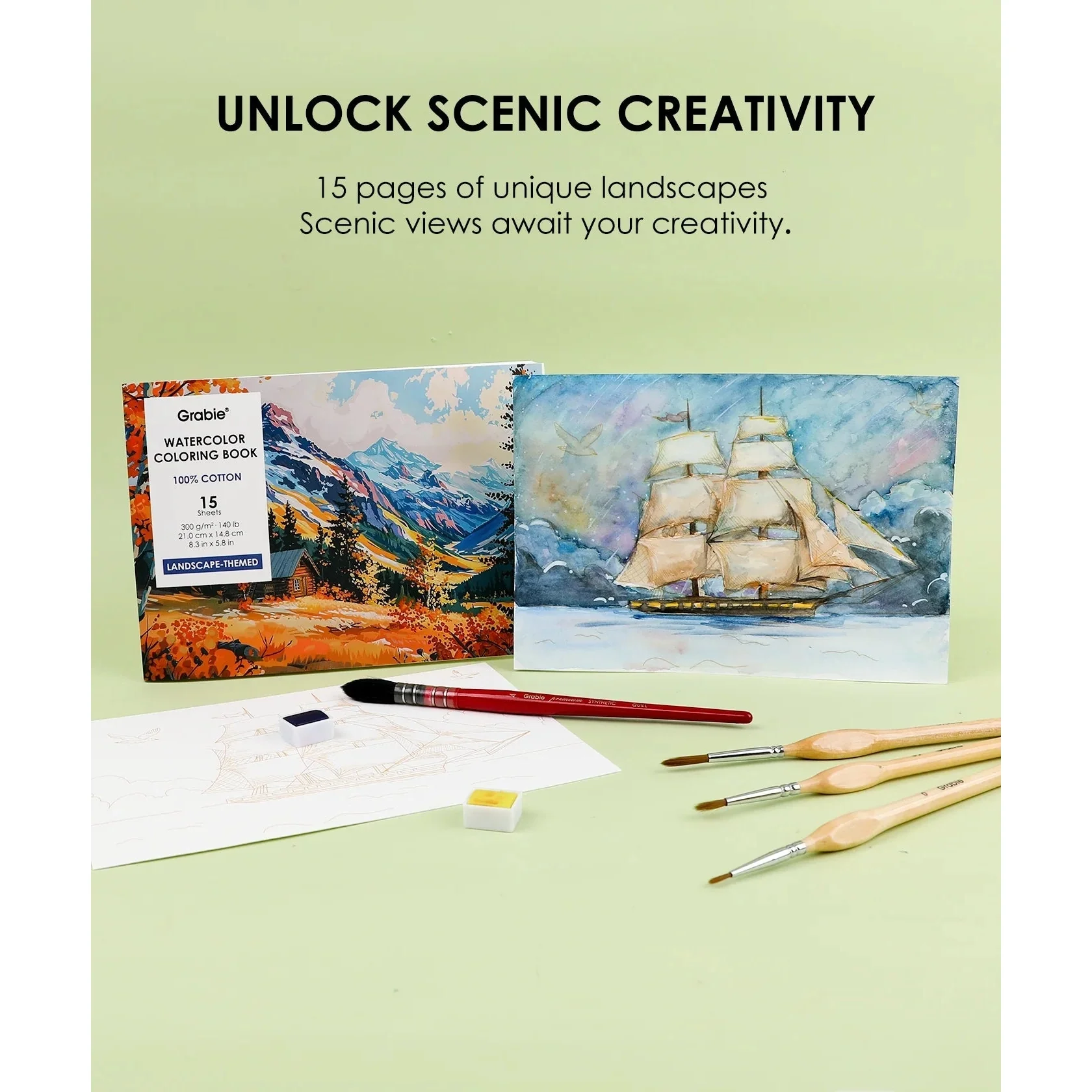 Watercolor Coloring Book: Landscape - Image 4