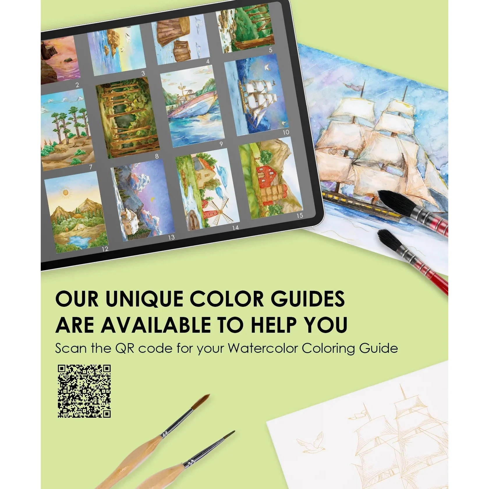 Watercolor Coloring Book: Landscape - Image 5