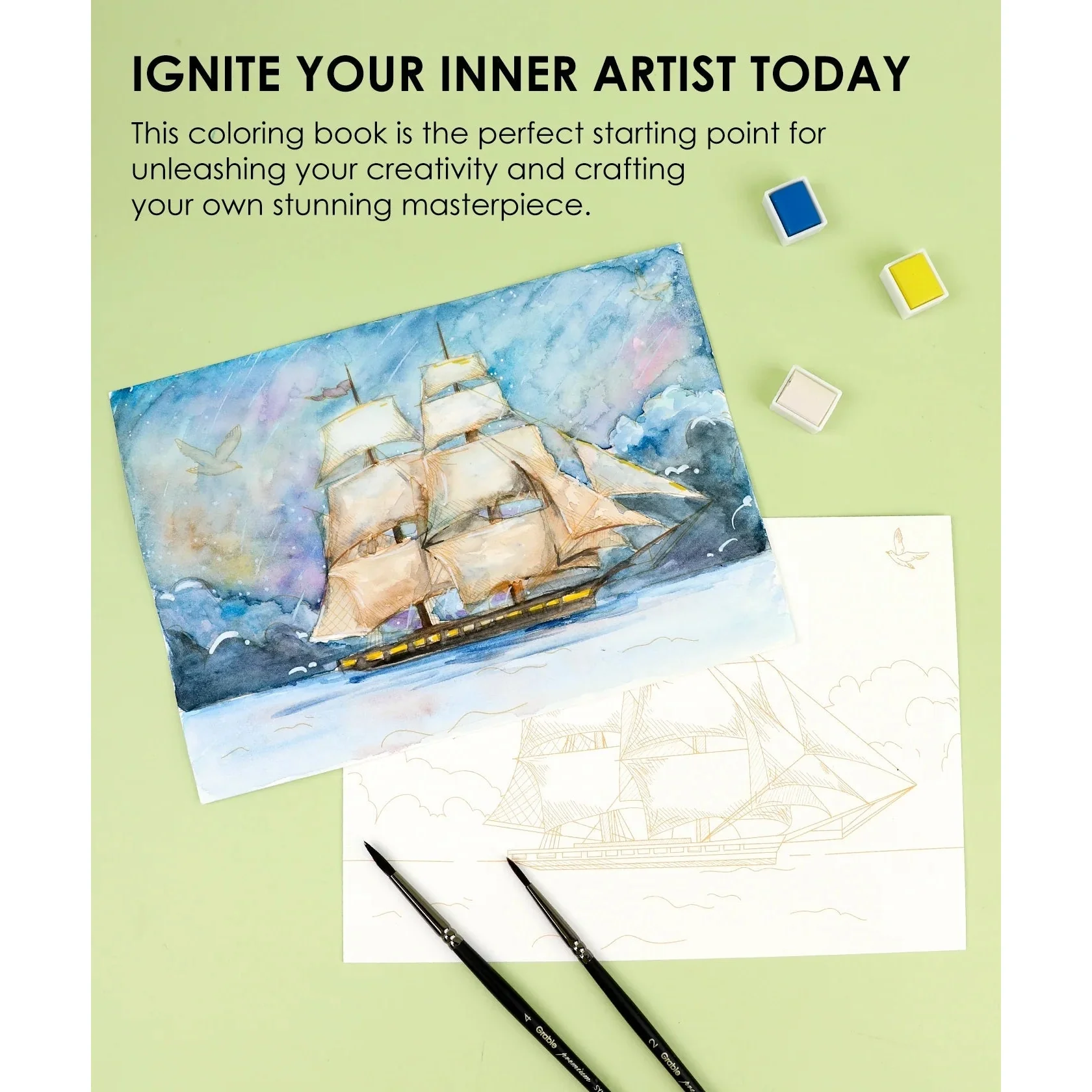 Watercolor Coloring Book: Landscape - Image 7