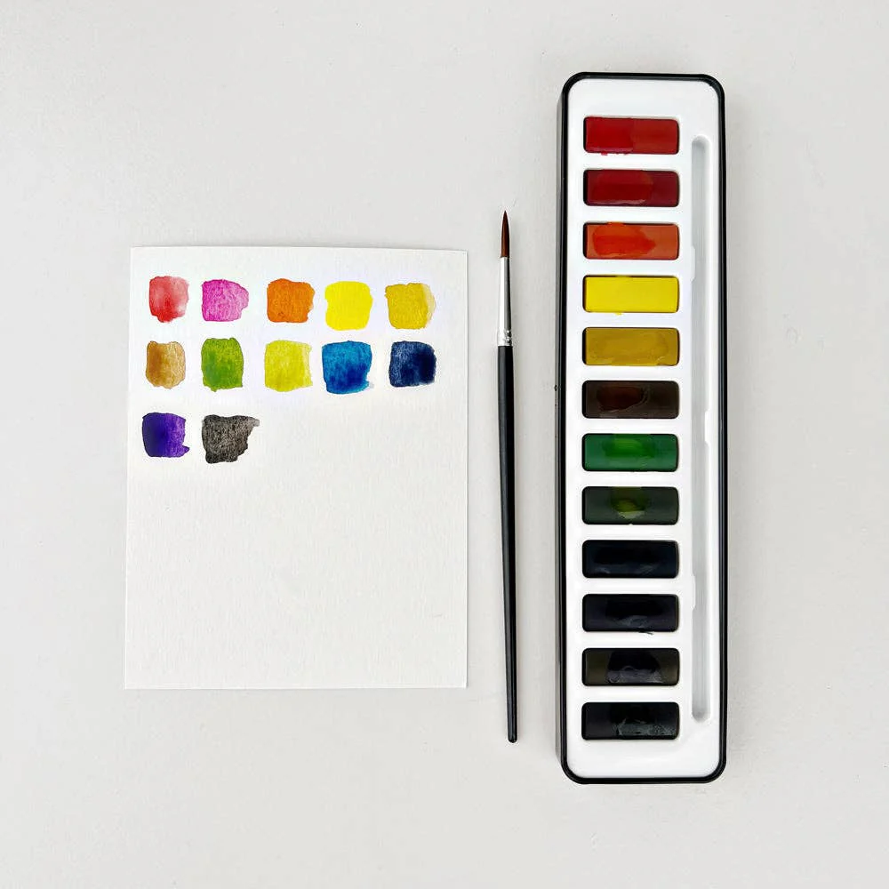 Watercolor Paint Set with Brush - Image 2
