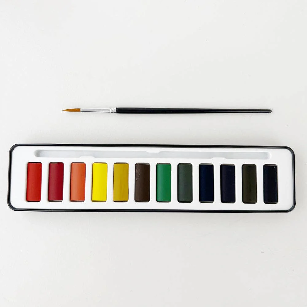 Watercolor Paint Set with Brush - Image 3