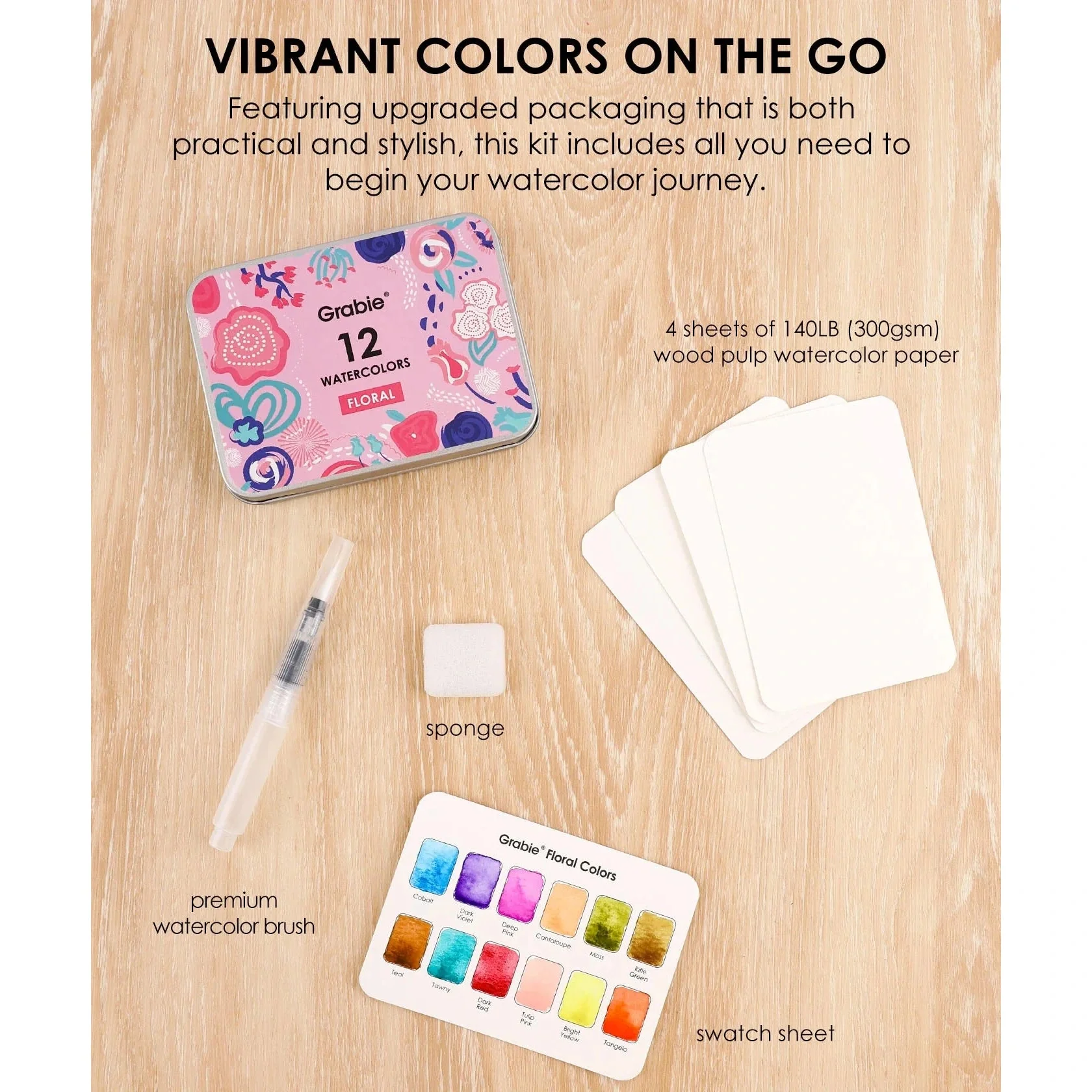 Watercolor Pocket Set of 12 with Brush: Floral Colors - Image 6