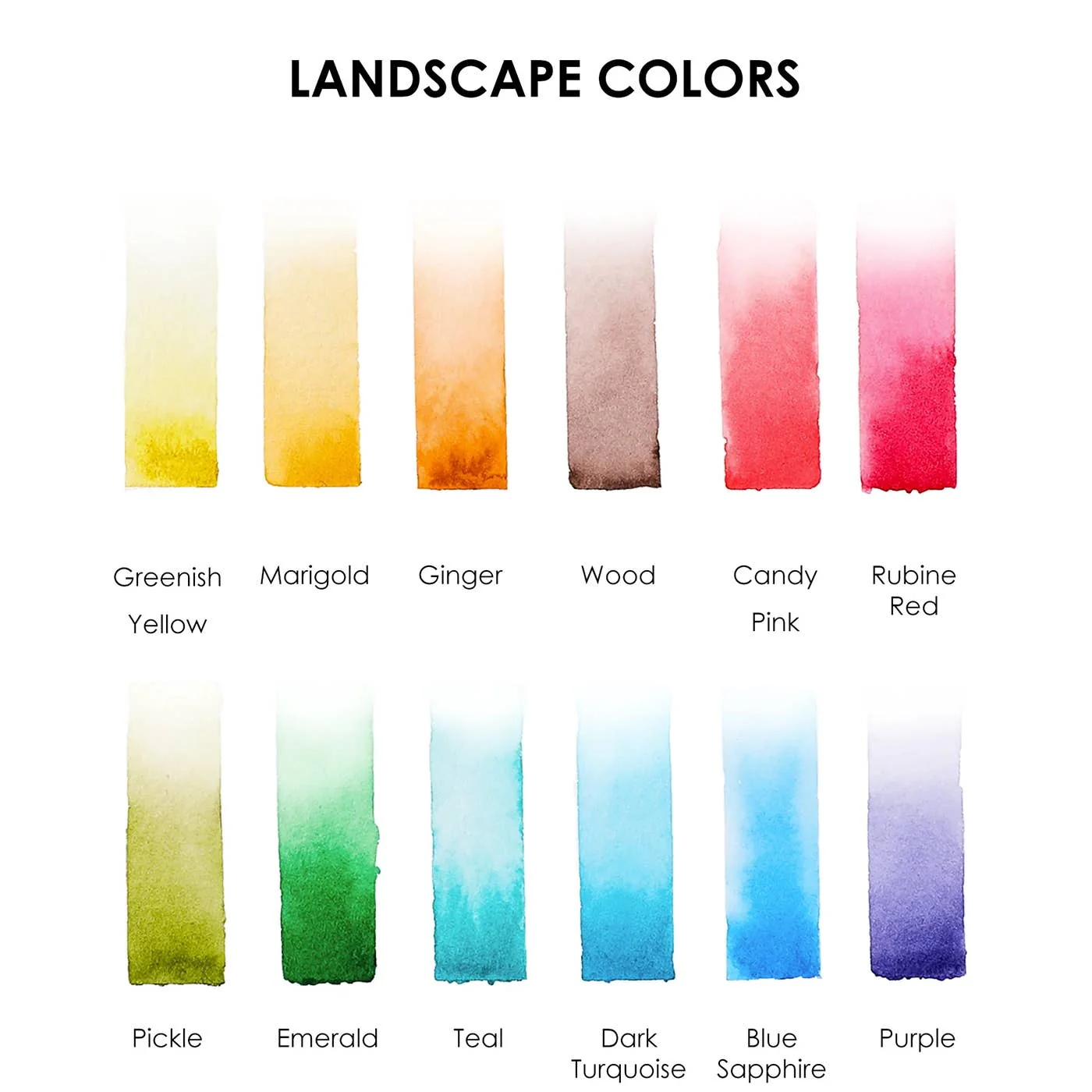 Pocket Watercolor Set of 12 with Brush: Landscape Colors - Image 4