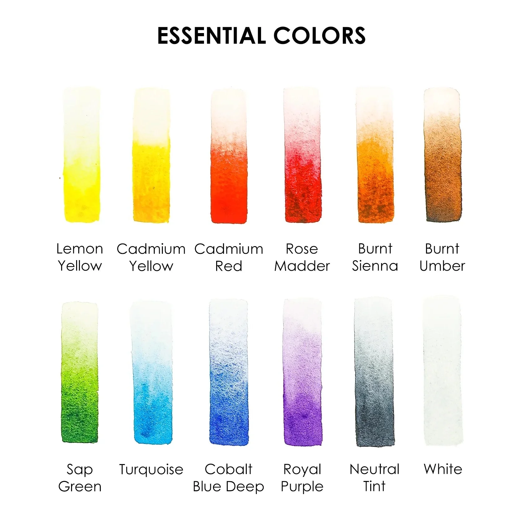 Pocket Watercolor Set of 12 with Brush: Essential Colors - Image 2