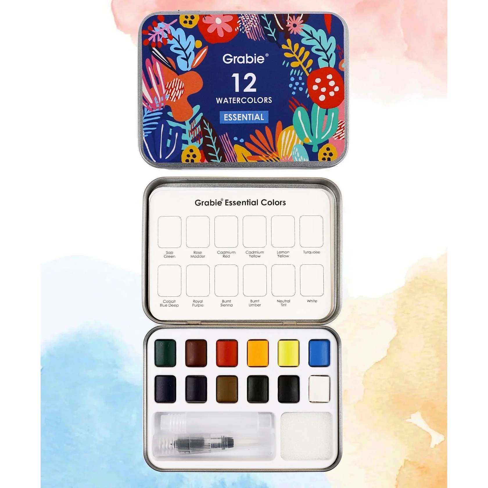 Pocket Watercolor Set of 12 with Brush: Essential Colors - Image 6