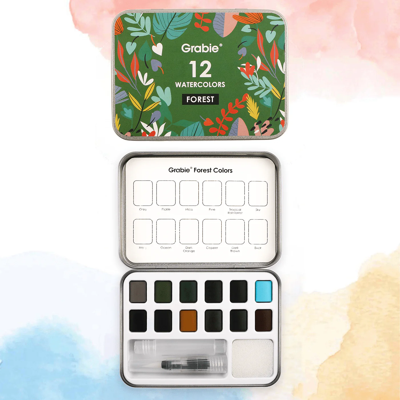 Pocket Watercolor Set of 12 with Brush: Forest Colors - Image 8
