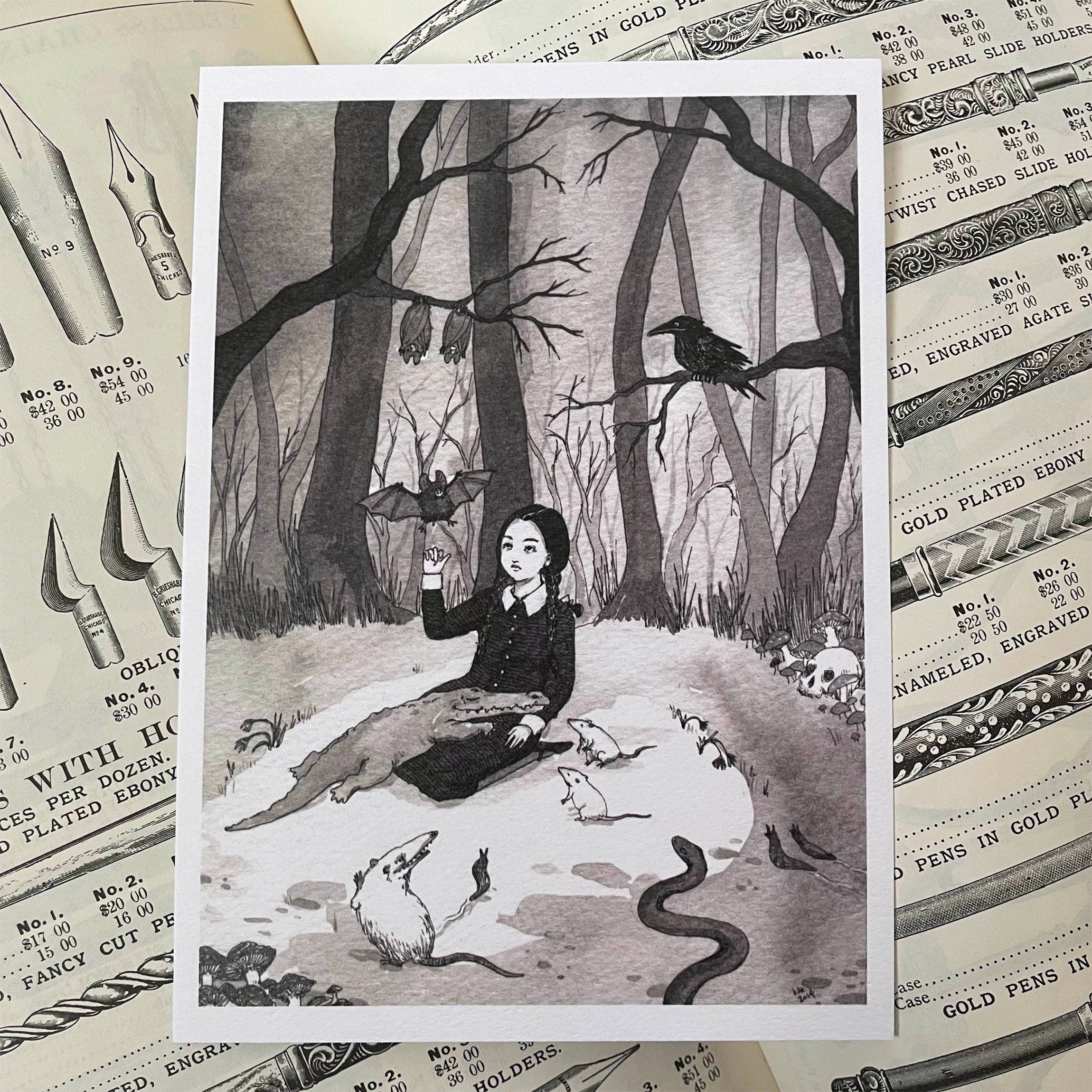 Wednesday's Menagerie - Addams Family Print - Image 2