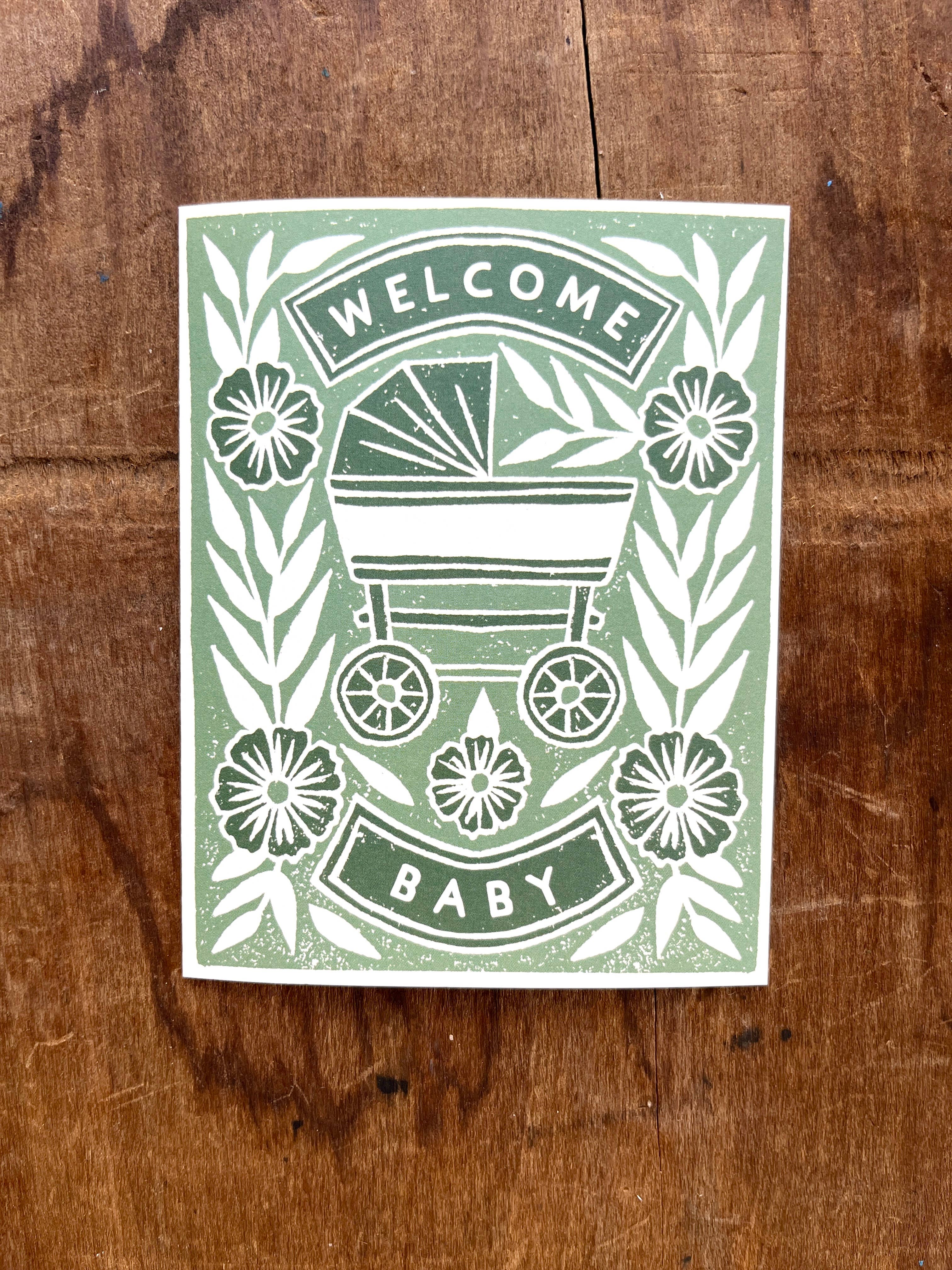 Floral Pram Baby Card - Image 3
