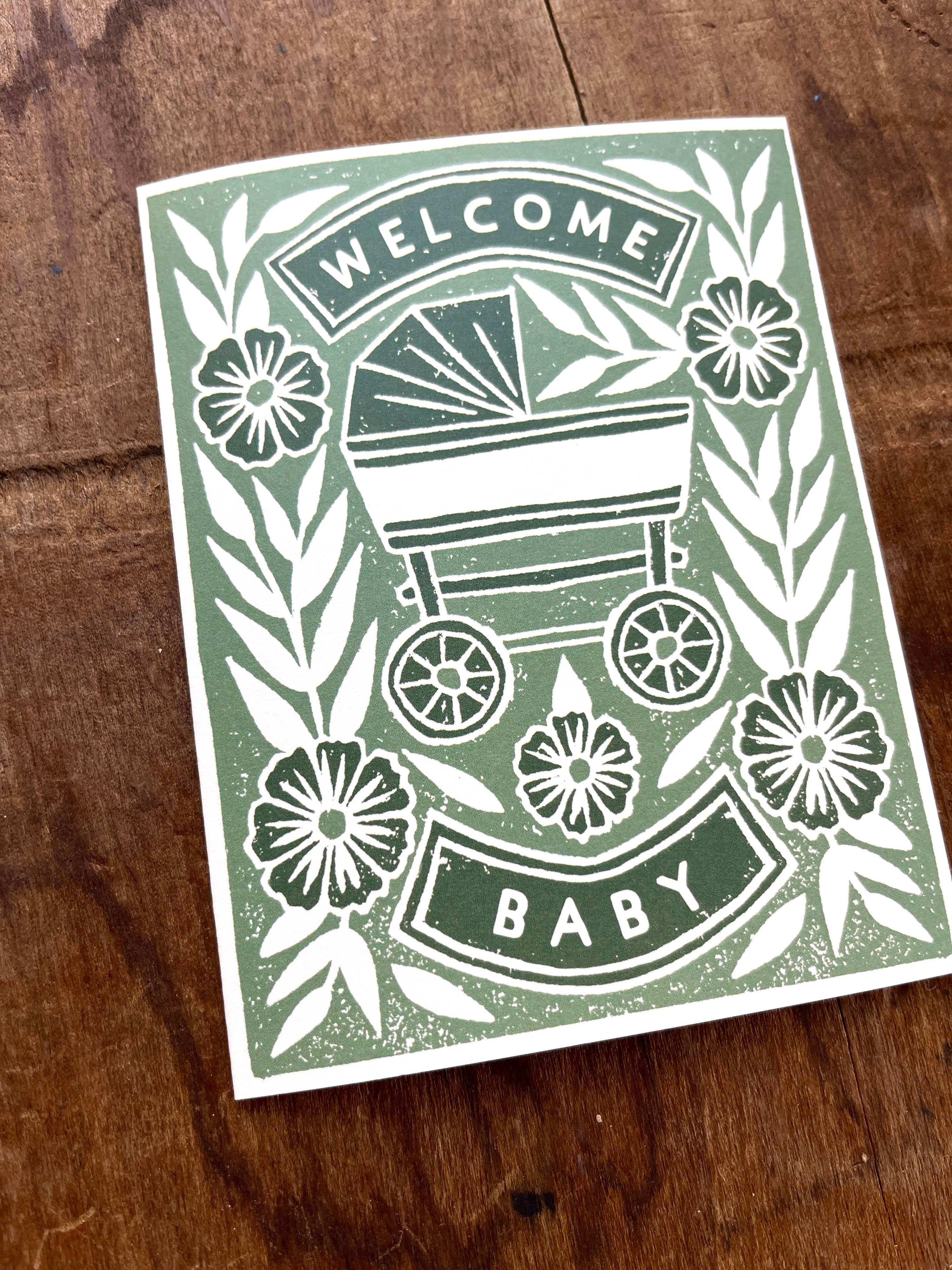 Floral Pram Baby Card - Image 4