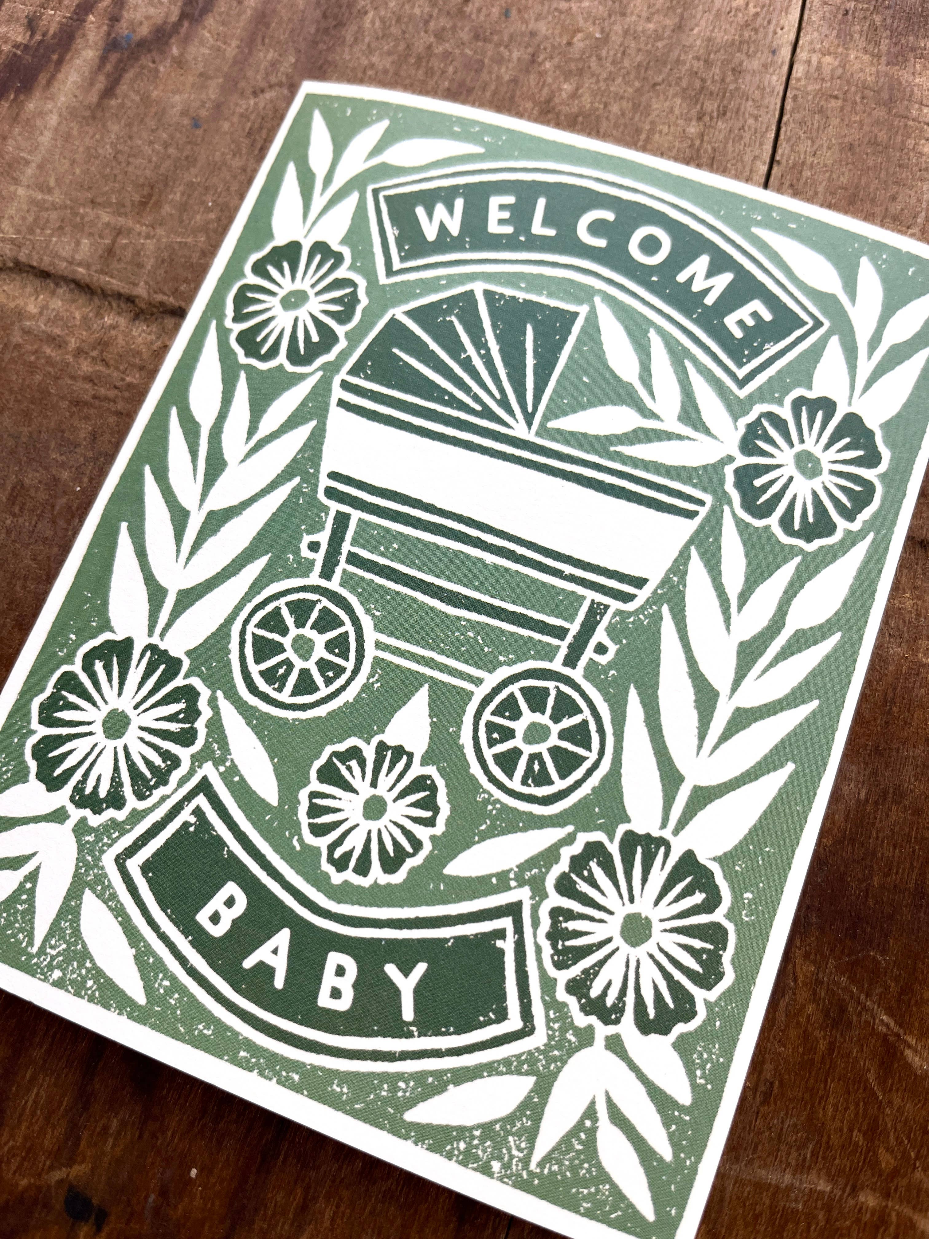 Floral Pram Baby Card - Image 5