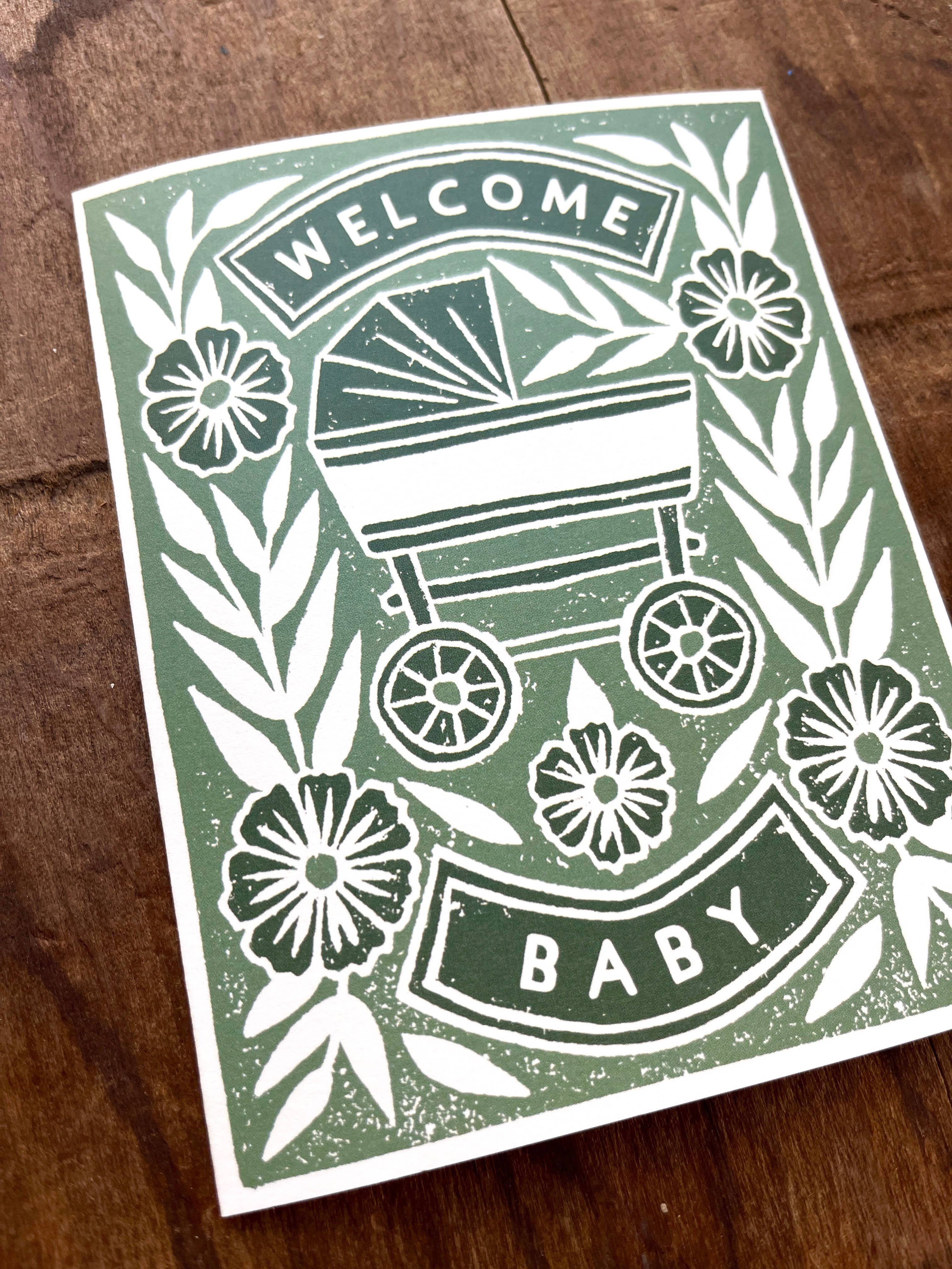 Floral Pram Baby Card - Image 6