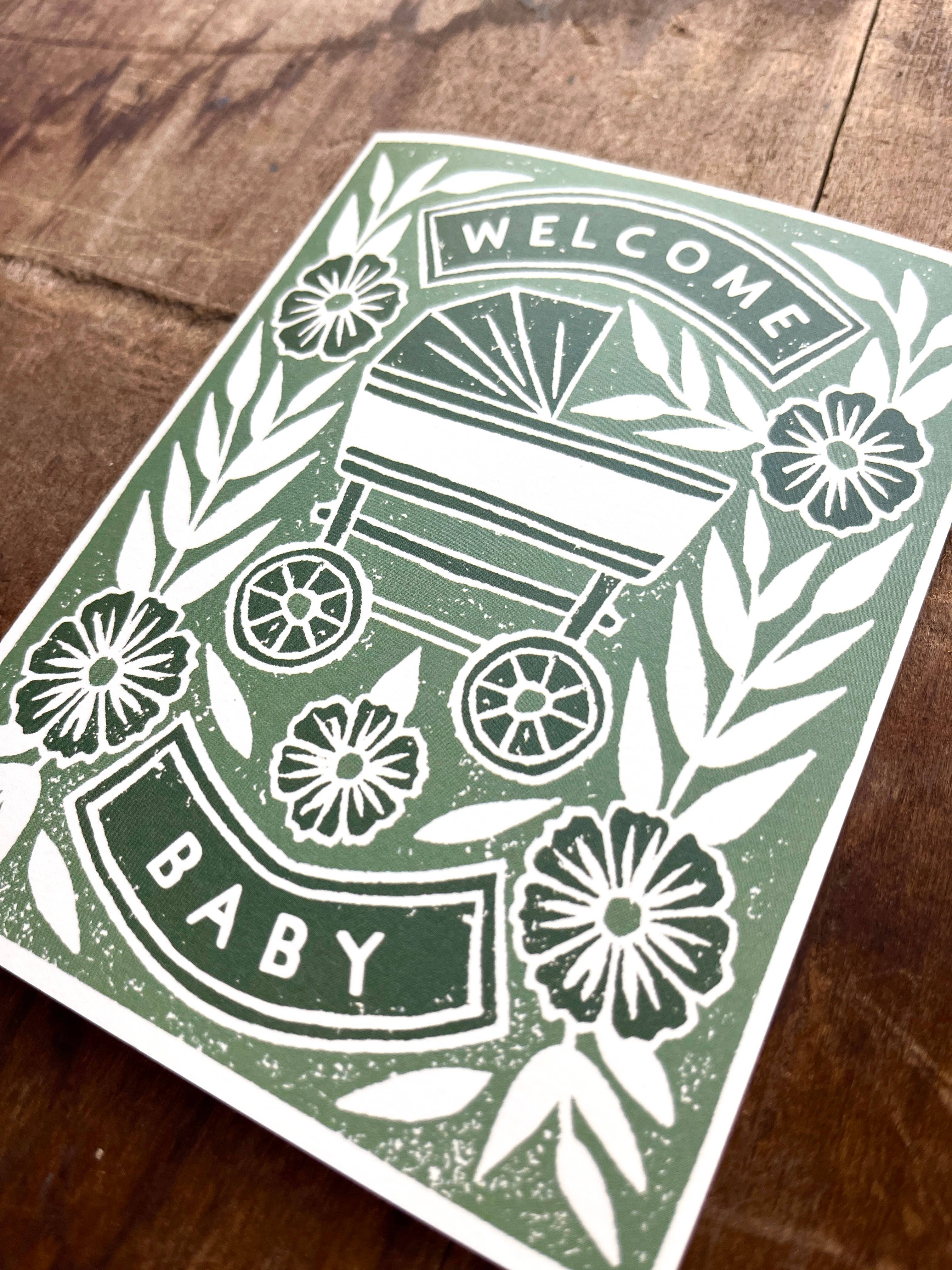 Floral Pram Baby Card - Image 8