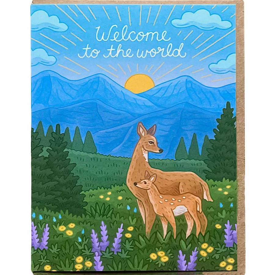 Deer & Fawn Baby Card - Image 2