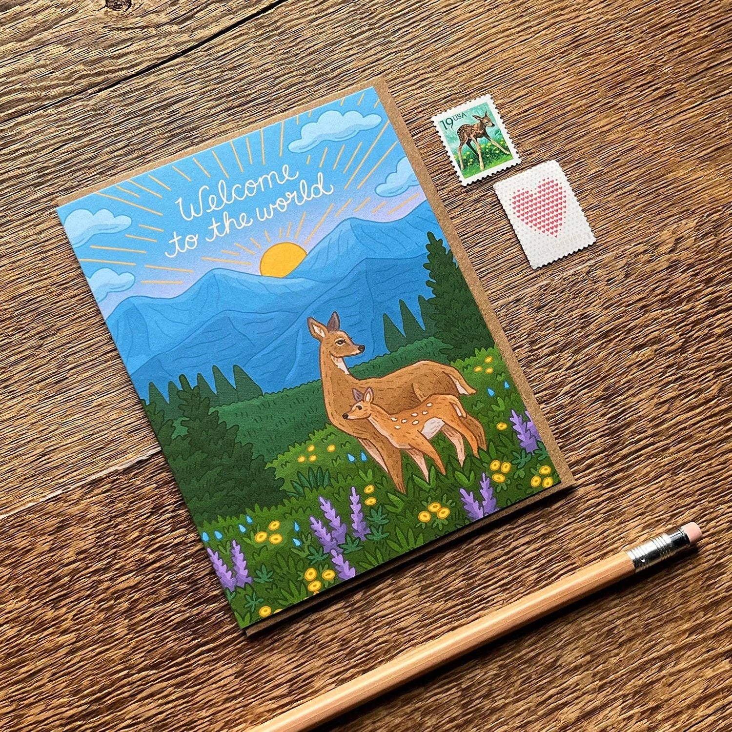 Deer & Fawn Baby Card - Image 4