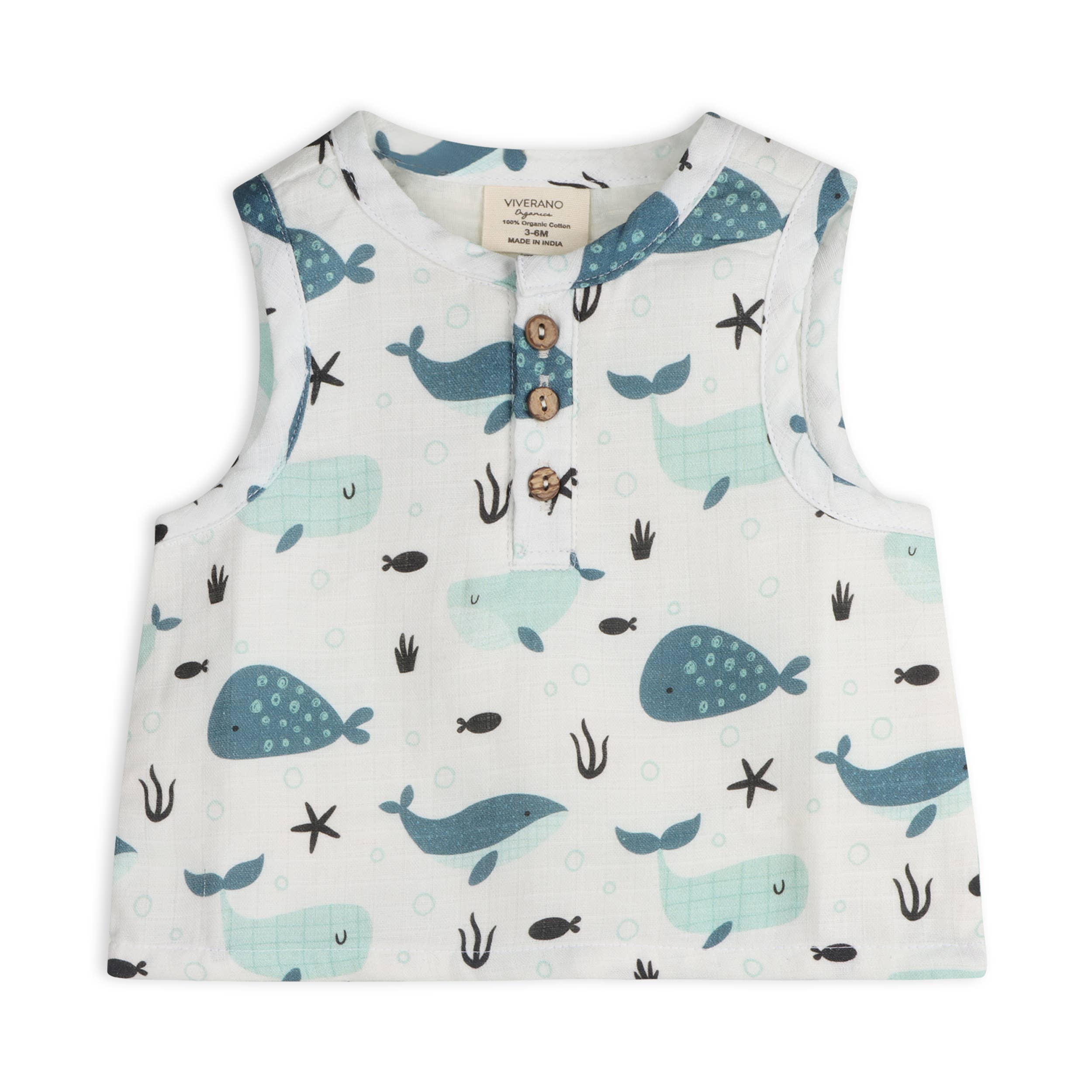 Whales Top + Shorts Baby Set - Image 3