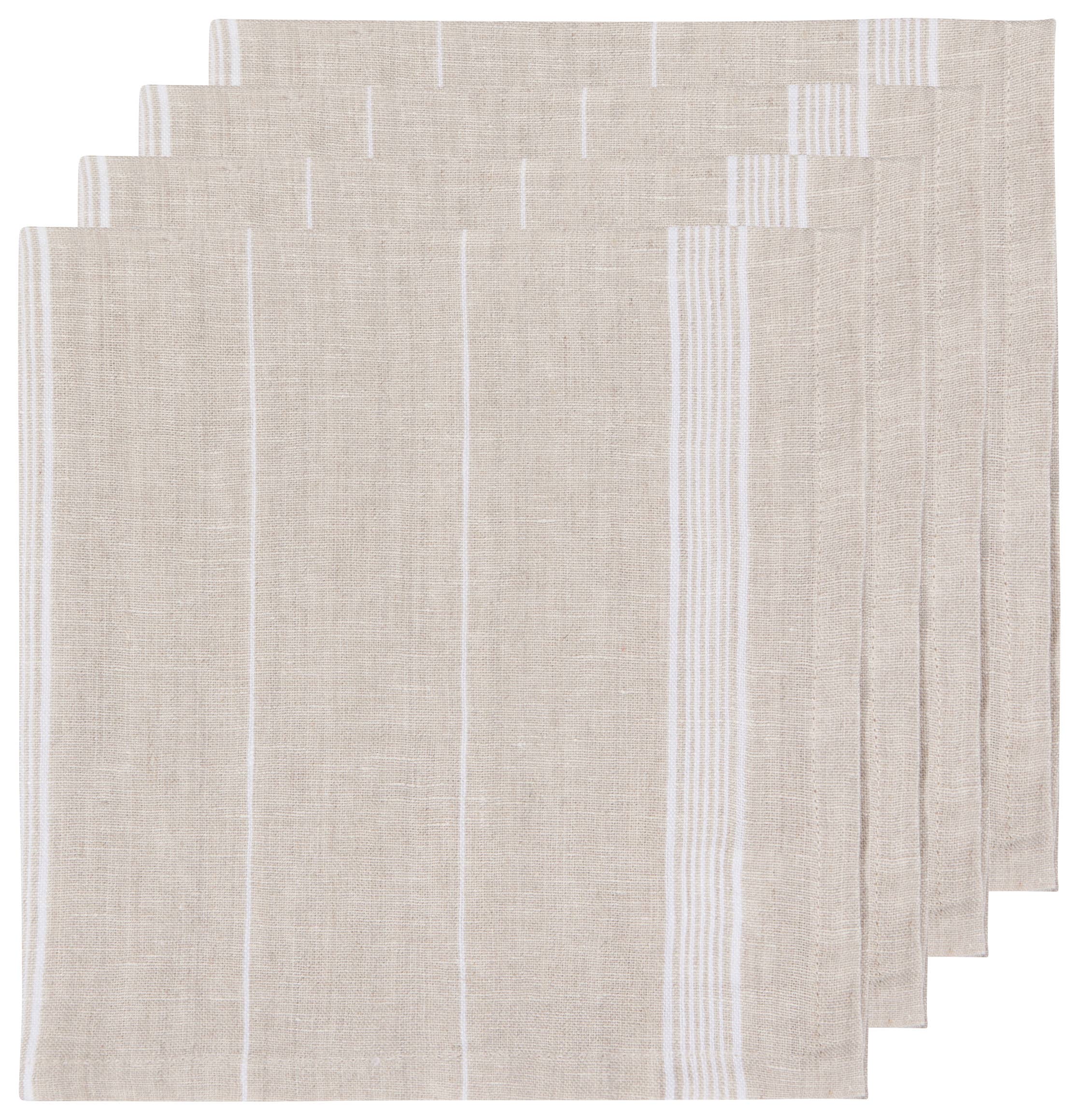 Maison White Stripe Linen Napkins, Set of 4 - Image 2