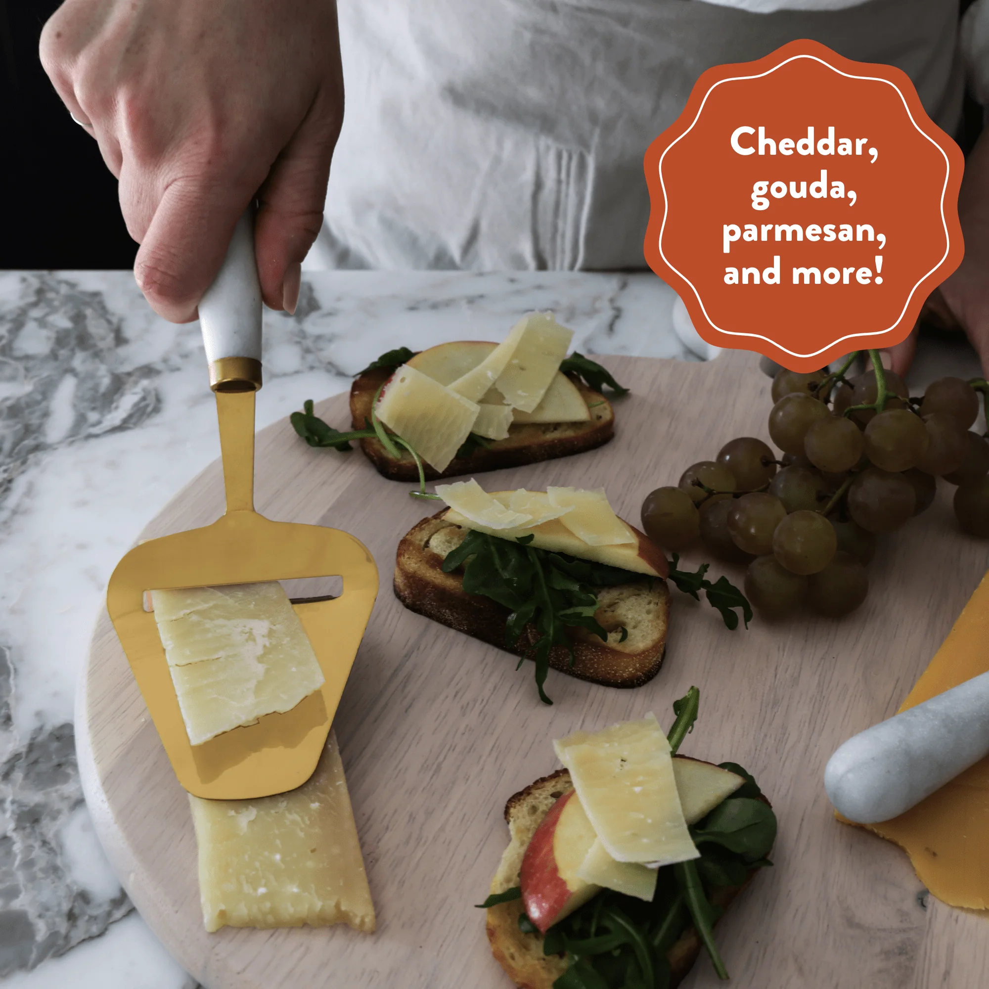 Handheld Cheese Plane/Slicer, White Marble - Image 4