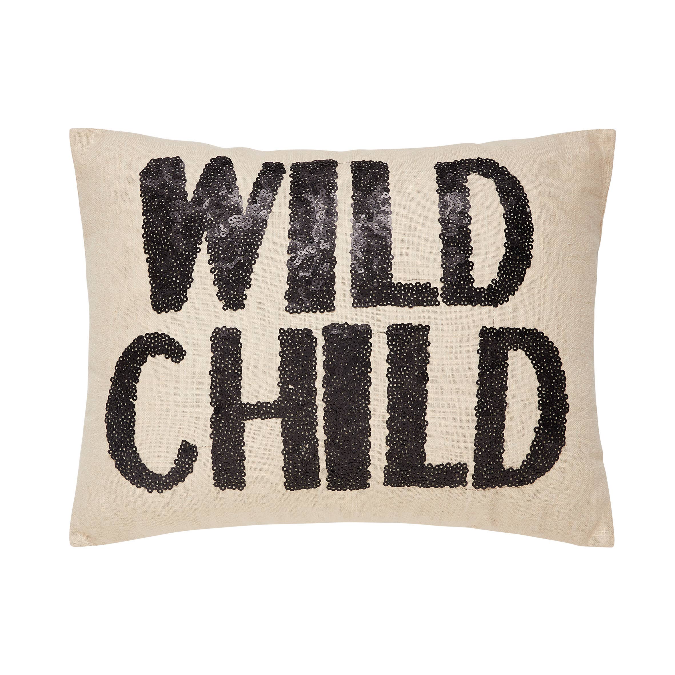 Wild Child Sequin Embroidered Pillow