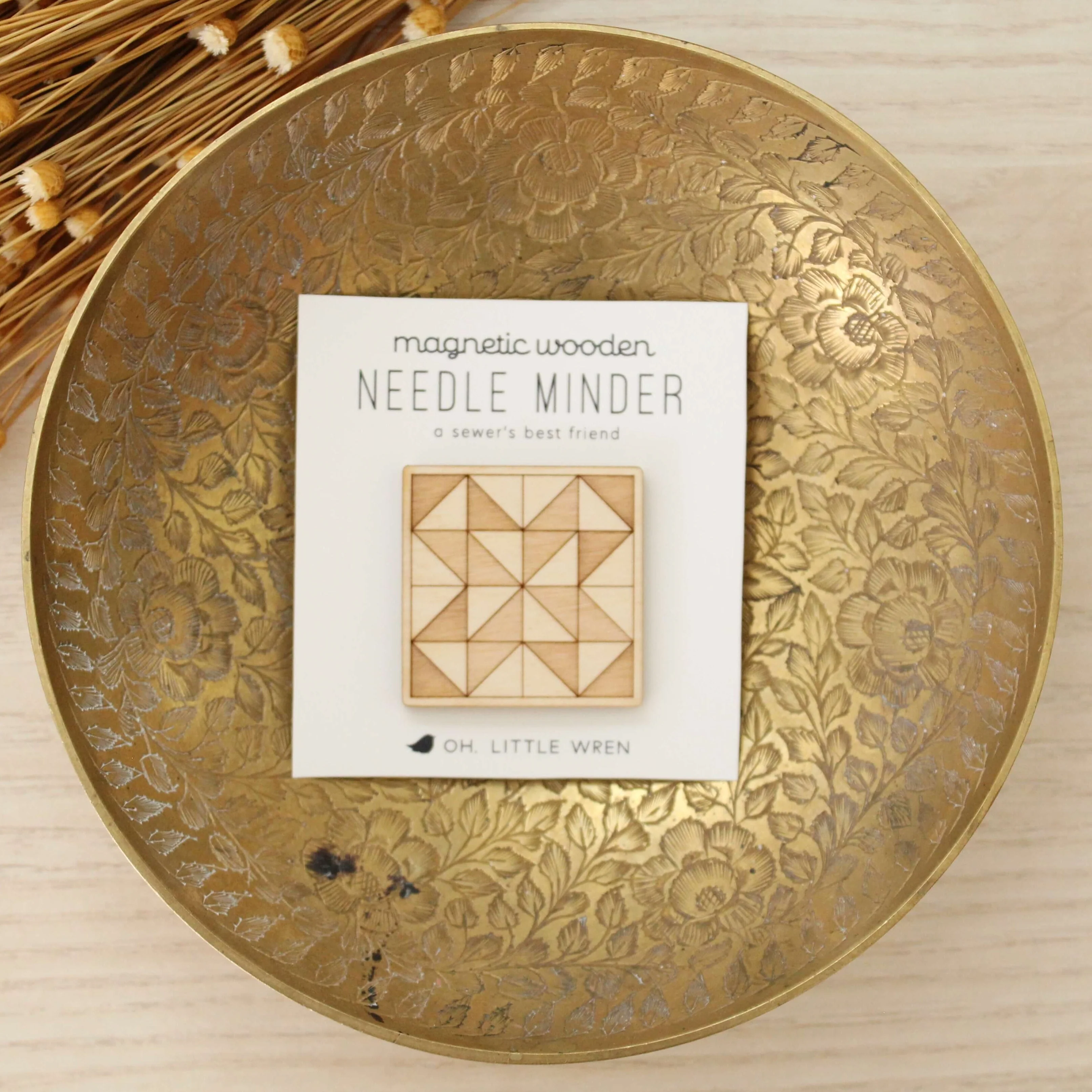 Wood Needle Minder: Quilt Block - Image 2
