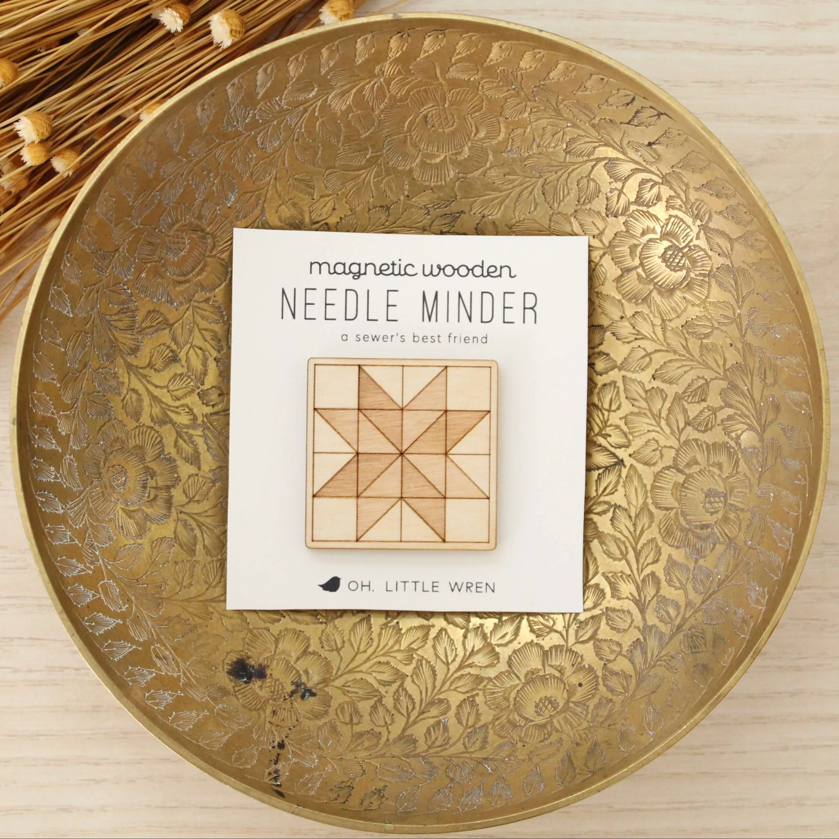 Wood Needle Minder: Quilt Block - Image 3