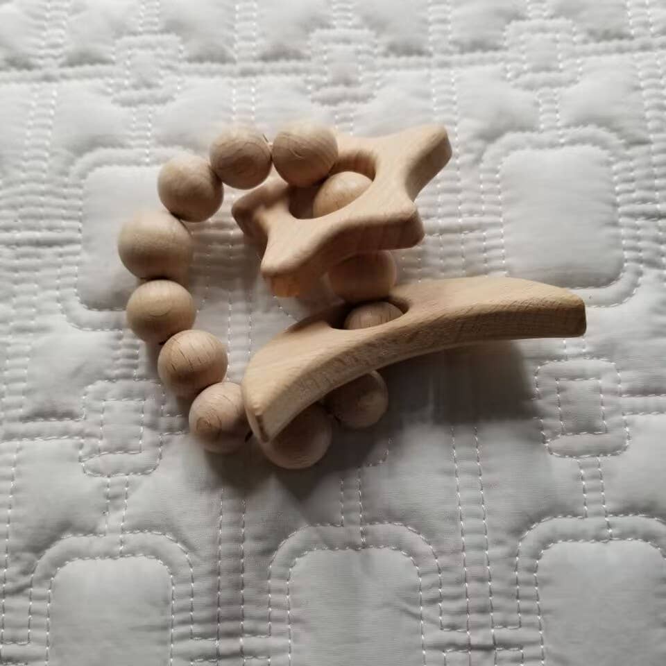 Star & Moon Wooden Teething Toy - Image 2