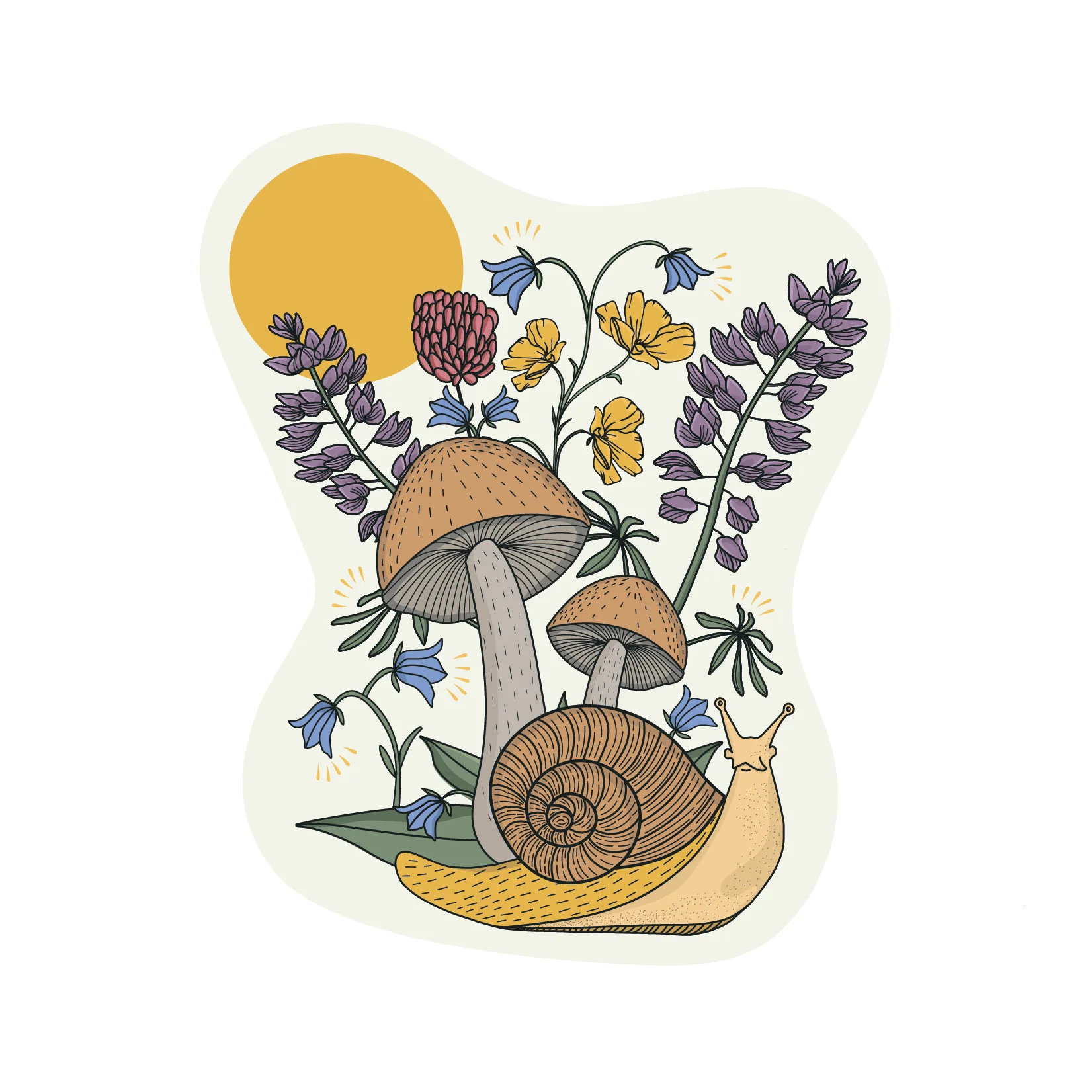Garden Forest Snail Sticker
