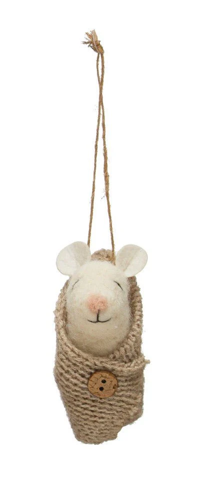 Baby Mouse in Swaddle Ornament - Image 7