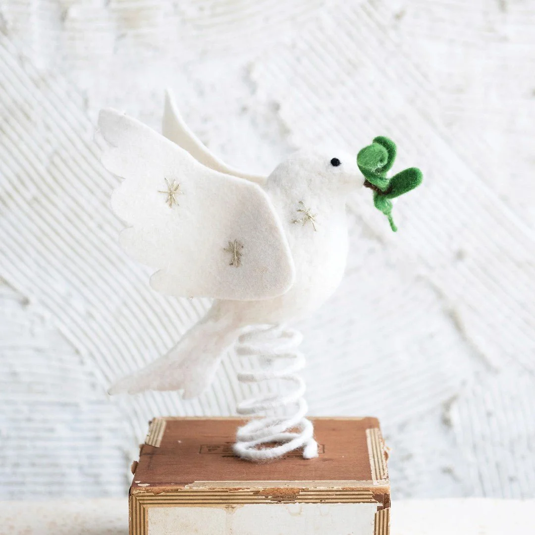 Wool Felt Dove Tree Topper - Image 2