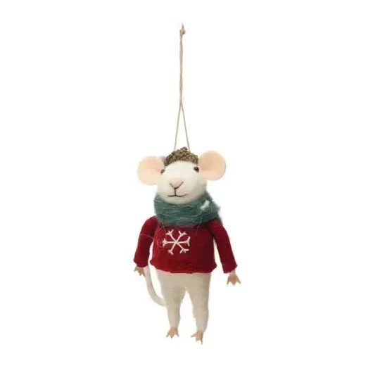 Mouse in Holiday Sweater Ornament - Image 2