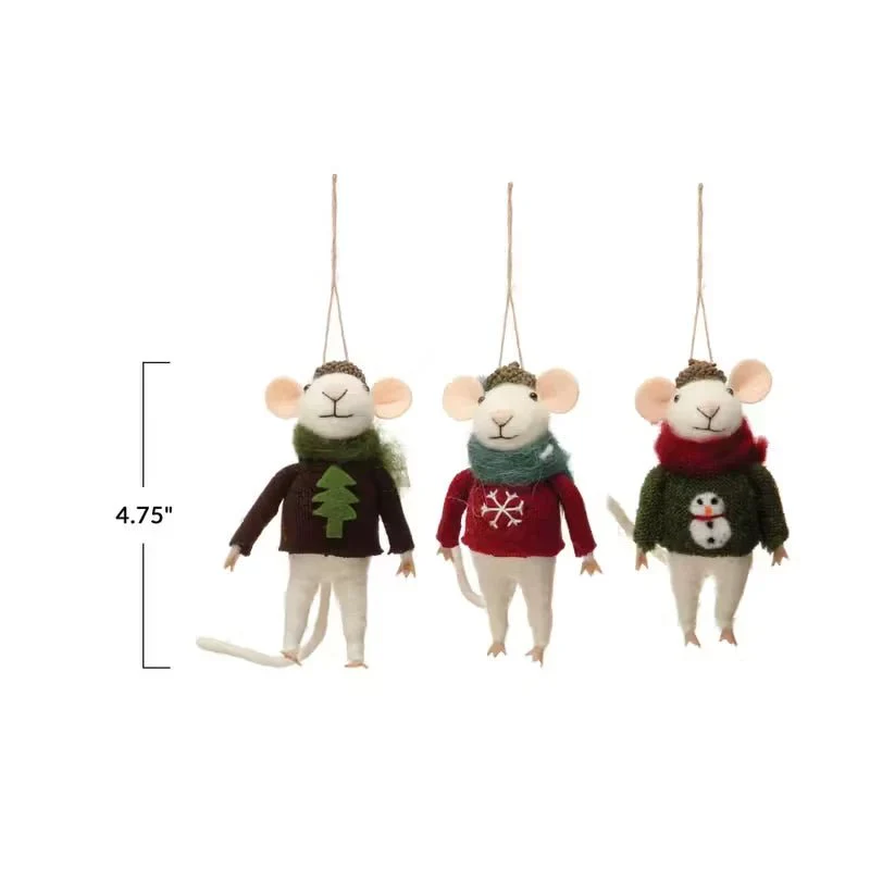 Mouse in Holiday Sweater Ornament - Image 5