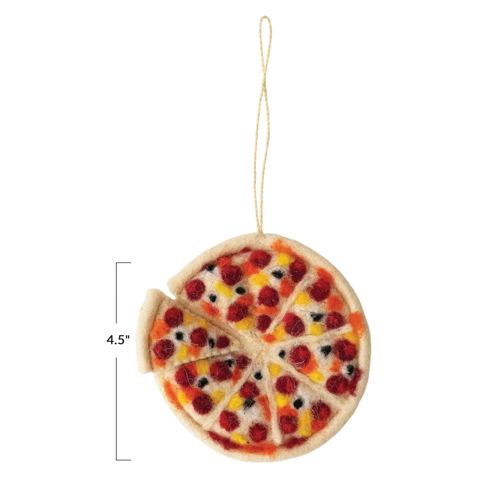 Wool Felt Pizza Ornament - Image 2