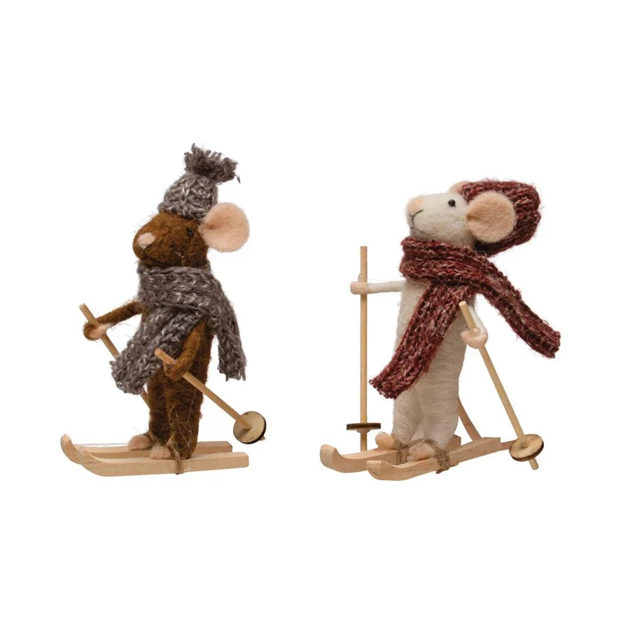 Mouse Skiing Ornament - Image 2