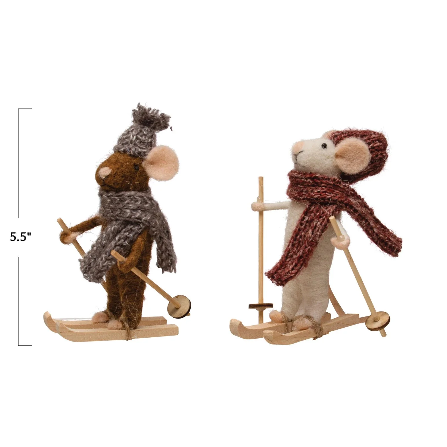Mouse Skiing Ornament - Image 3