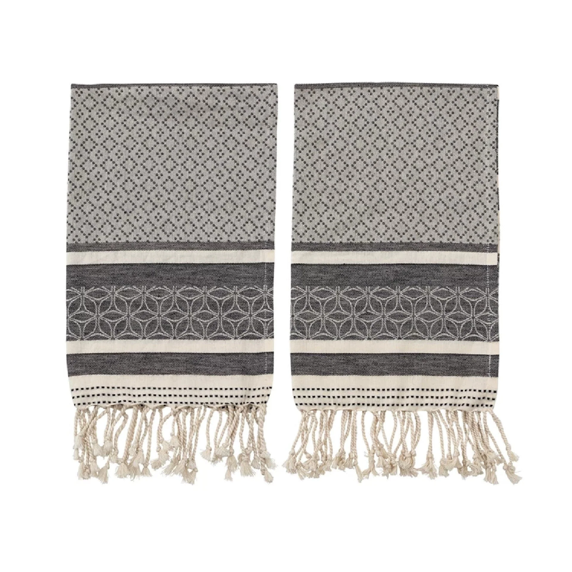 Woven Black & Cream Tea Towel