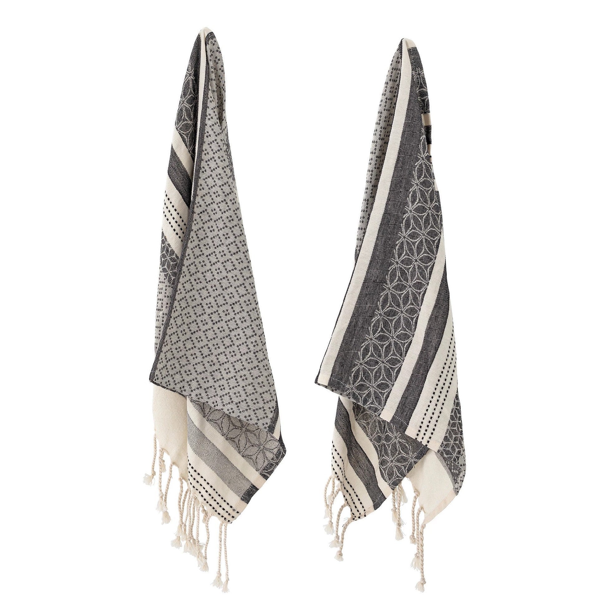 Woven Black & Cream Tea Towel - Image 3