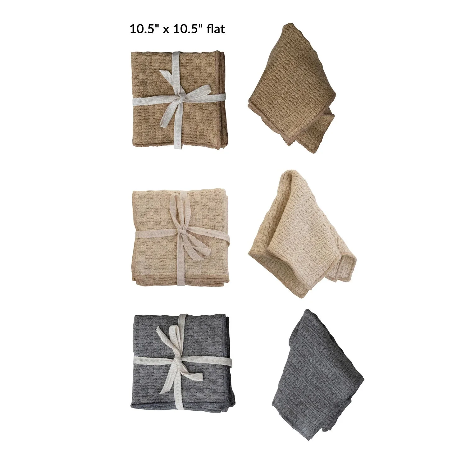 Woven Cotton Slub Dish Cloths set/3 - Image 3