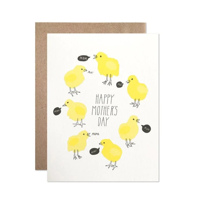 Yellow Chicks Mother's Day Card