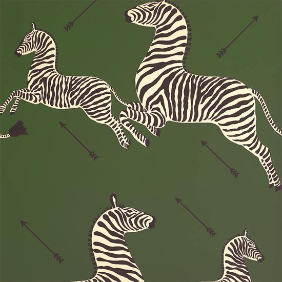 Zebras Wallpaper, Serengeti Green